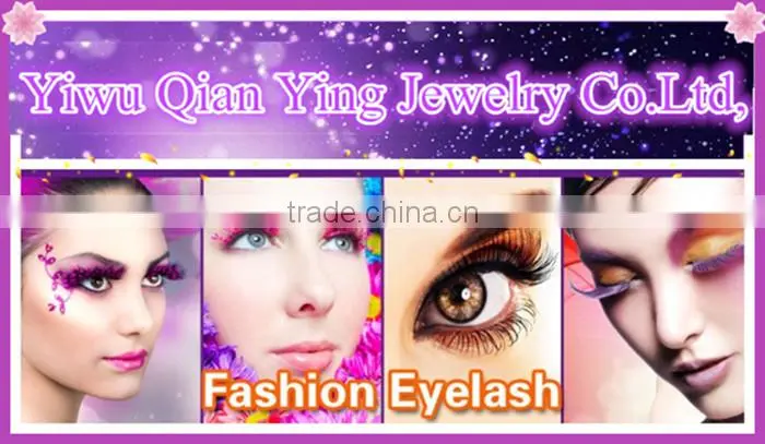 Korea synthetic flase natural looking eyelashes with red crystal diamond