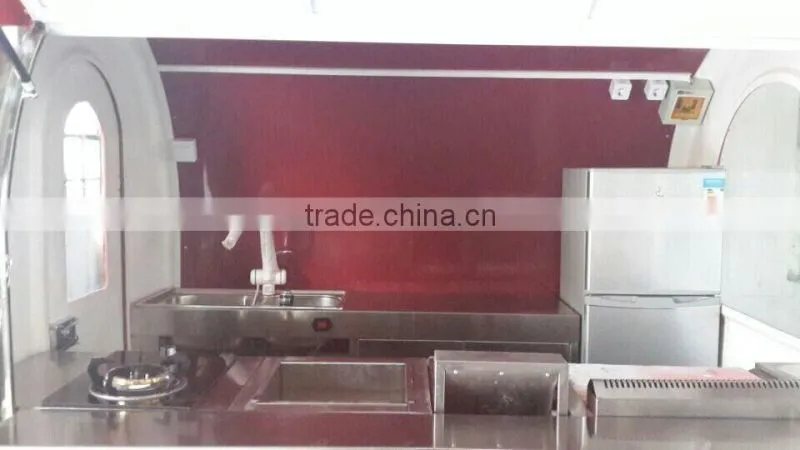 Two Wheels Street Mobile Customized Logo Semi-Trailer Food Truck| Mobile Fast Food Trailer| Food Cart Cooking Trailer