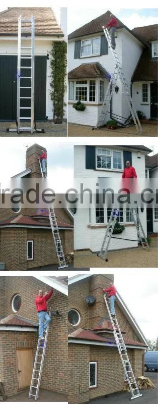 NEW! 8.39m (27'6") - XL 3 Section Extension Ladder with Integral Stabiliser