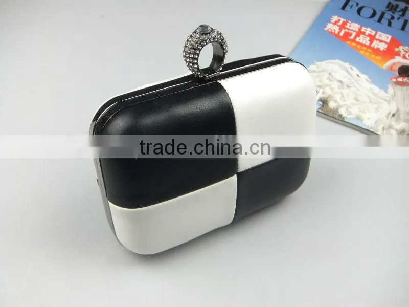 NEW Top Quality Black And White Match Minaudiere&Jewelry Box Cultch Bags