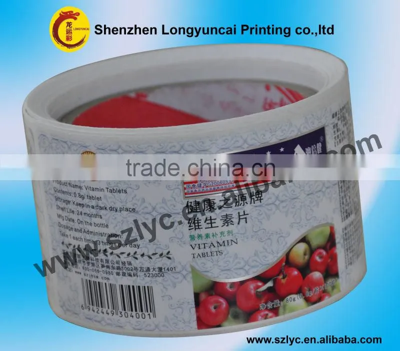 Competitive price self adhesive health food labels