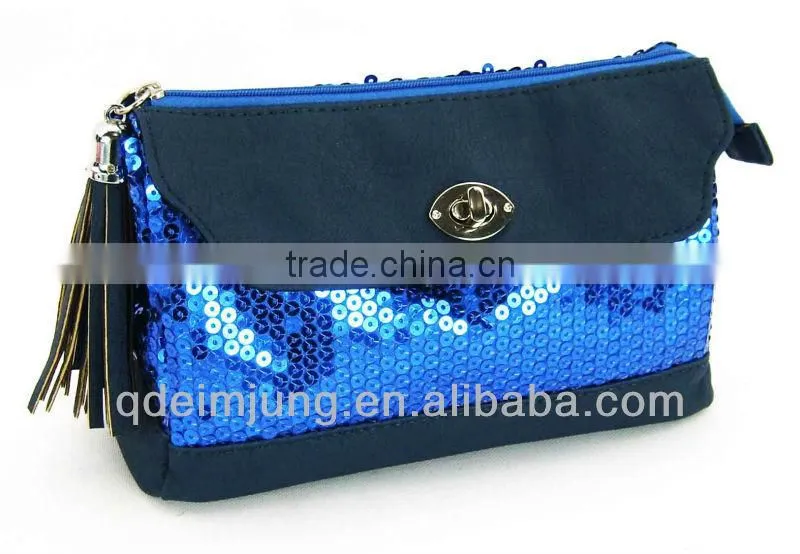 Newest Style Charming Blue Sequin Cosmetic Bags