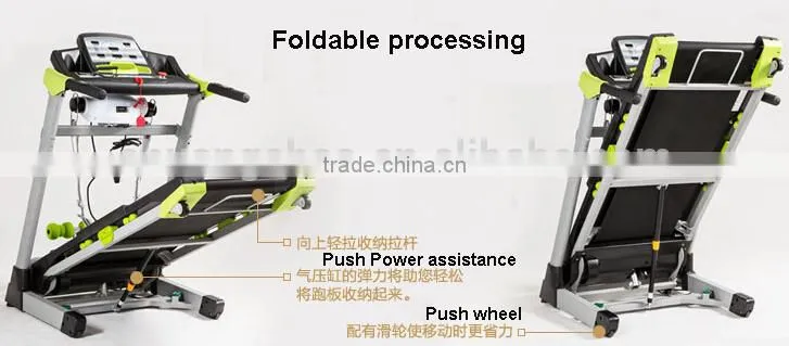 Electric treadmill with electric massage machine and sit up bench