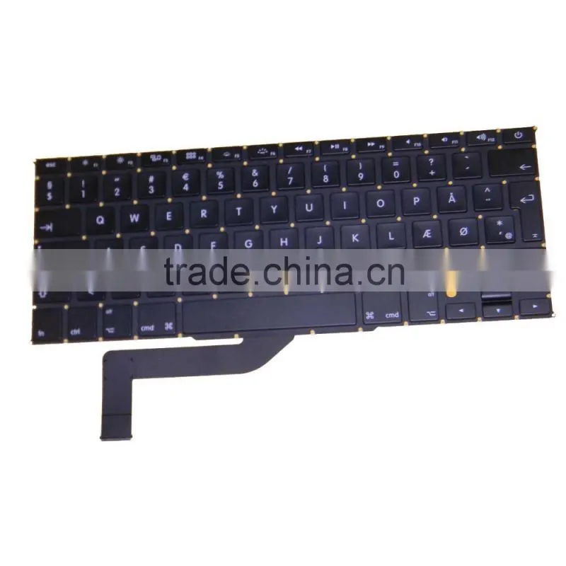 Brand New Danish Design Laptop Replacement Keyboard For Apple Macbook Pro 15" A1398 2012