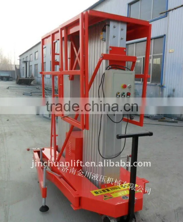 10m hydraulic double mast aluminum electric telescopic man lift