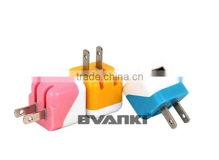 New products 2016 innovative product universal 5v 1a Colorful foldable Home and Travel USB Charger for iPhone 7 Wall Charger