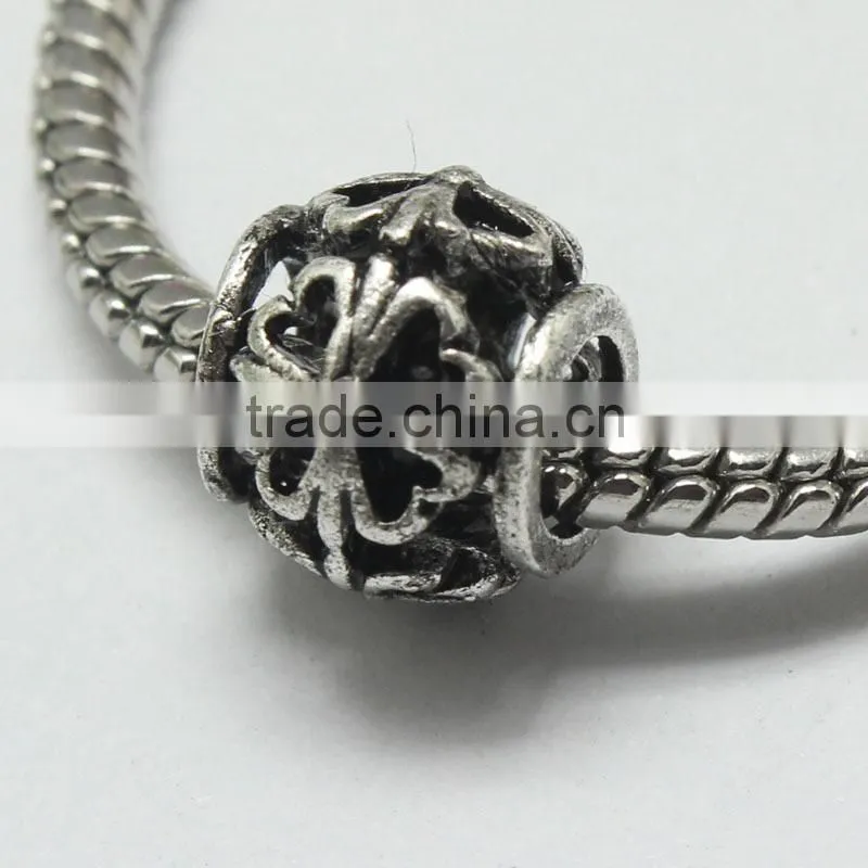 Pdora Europe America Style Bracelets Large Hole Beads Accessories, DIY Hollow Metal Beads Jewelry