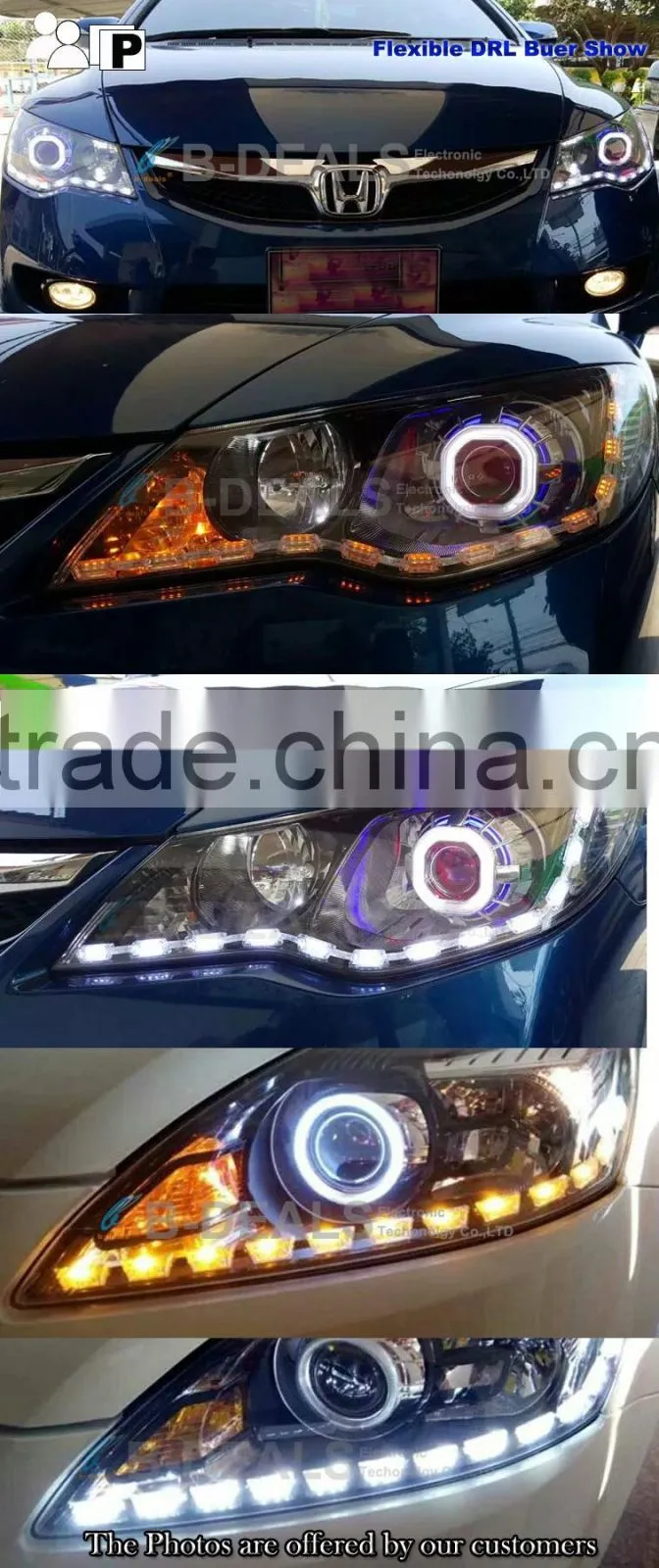 Auto drl led daytime running light tear eyes
