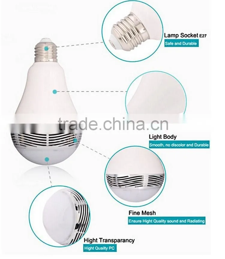 changeable colour E27 Led Bulb Lamp Bluetooth Speaker With Remote Control