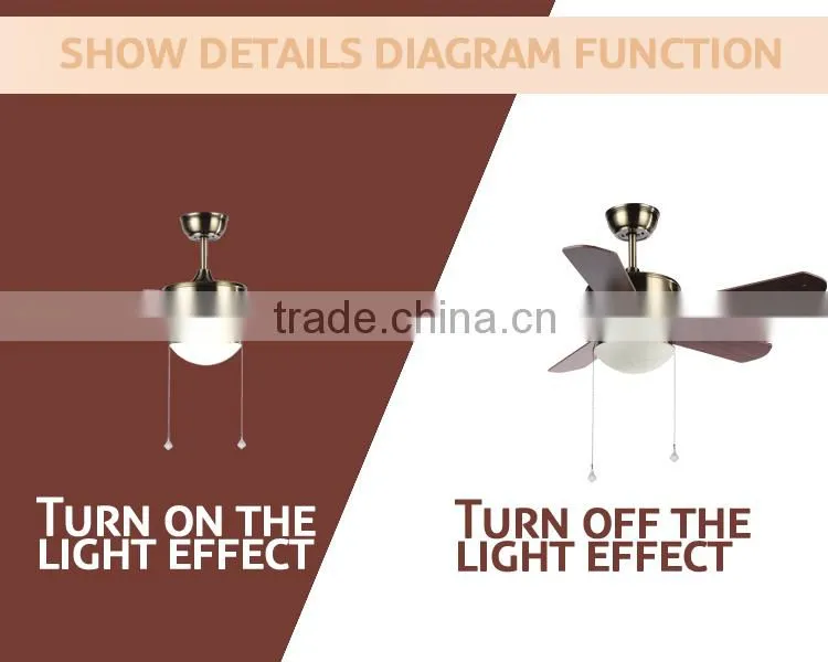 Dining Room Led Light Wiring Ceiling Fan with 5 Blades