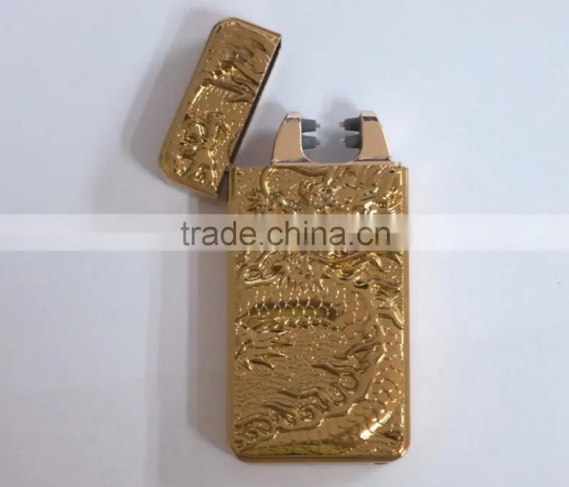 Usb Charging Windproof dimensional relief Lighters Double Arc Pulse Arc Electronic Cigarette Lighter for male and female present