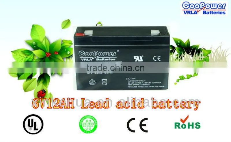 AGM Sealed Lead acid battery /6V12AH UPS battery/Solar Battery