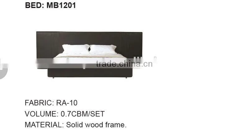 Hot sale solid black walnut wood full grain leather dubai bed furniture bed room furniture MB1201
