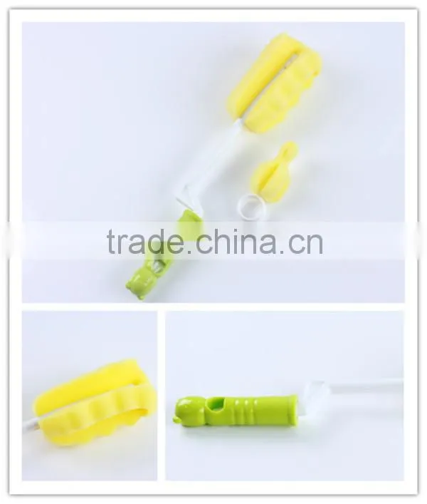 China Factory Wholesale Health 100% Sponge Nylon Baby Bottle Brush Set