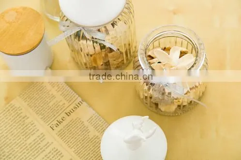 Glass storage glass canister jars for dried fruit flower tea / glass tea tin / glass pot