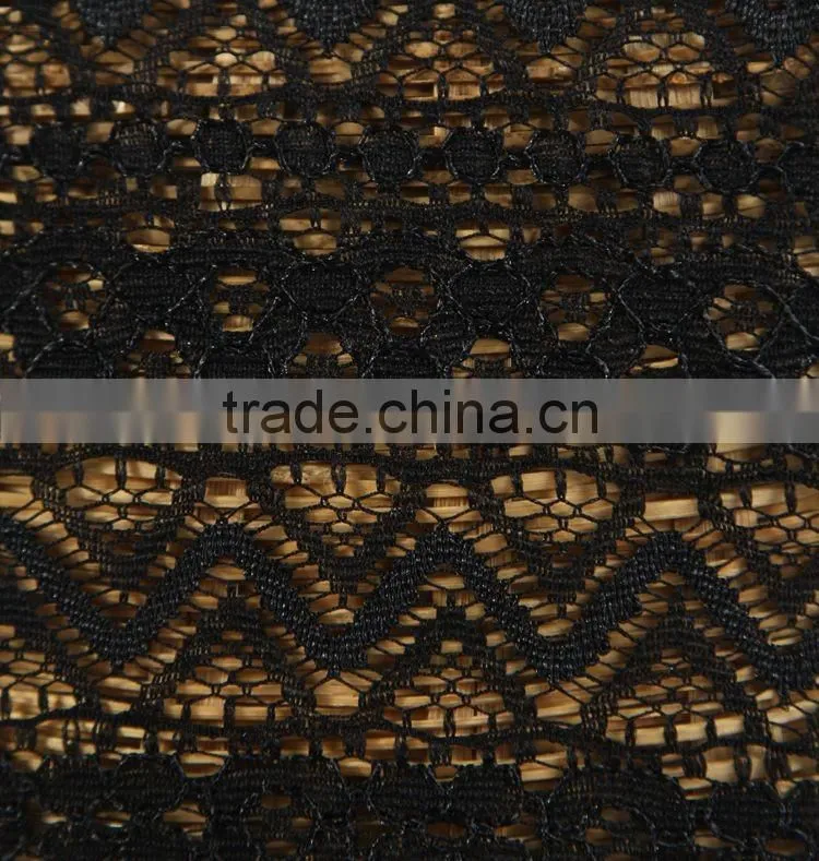 wholesale cheap nylon poly wave new design flower lace embroidered underwear fabric garment accessories making machines