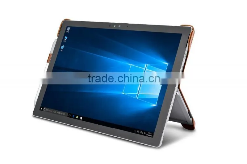 Icarer Vintage Series Luxury Genuine Leather Back cover for Surface Pro 4 Oil wax grain holder leather case for surface pro 4r
