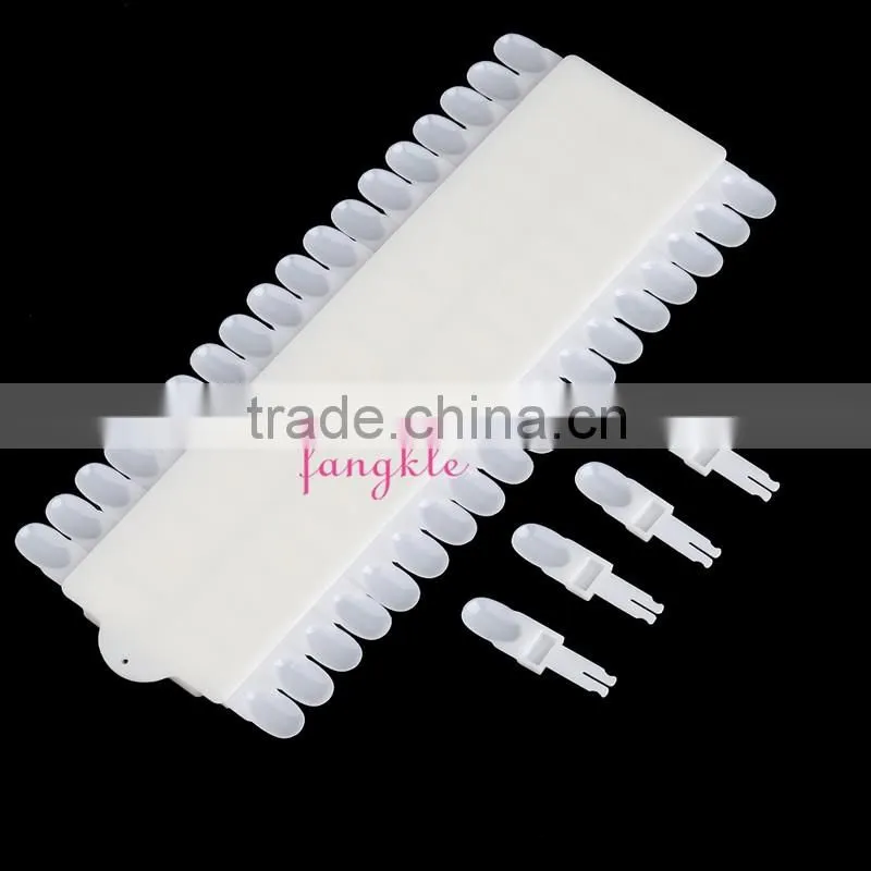 Hot selling nail practice display tools plastic natural clear square dmountable 36tips nail color chart