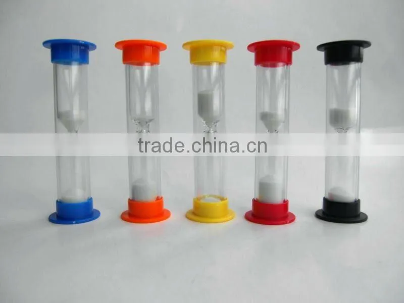 plastic sand timer with keyring or keychain