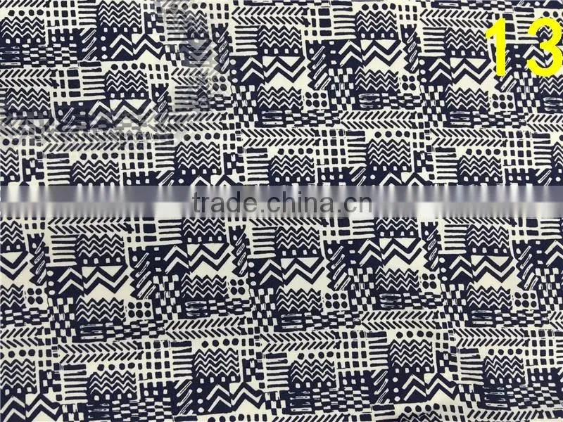 100% printed viscose stock wholesale shirting fabric