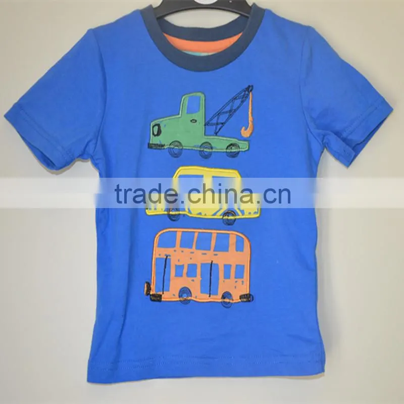 Wholesale children's boutique clothing T-shirt blue