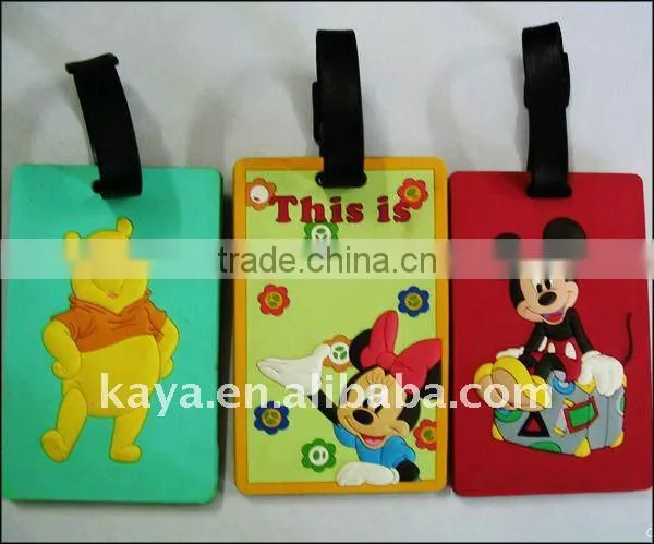 Personalized promotional gift 3d silicon luggage tag