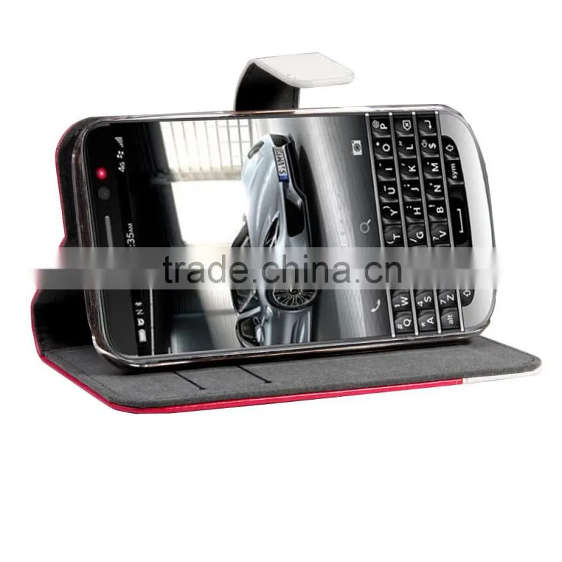 Wallet mobile phone leather case for Blackberry Classic Q20