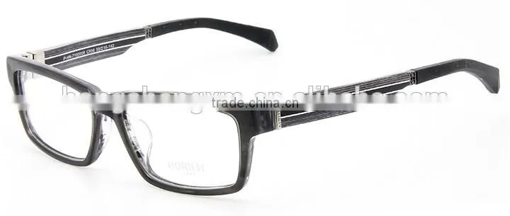 Classical Acetate Optical Frame Eyeglass with Wood Temples