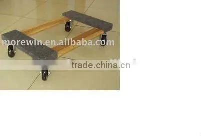 wooden movers dolly with carpet