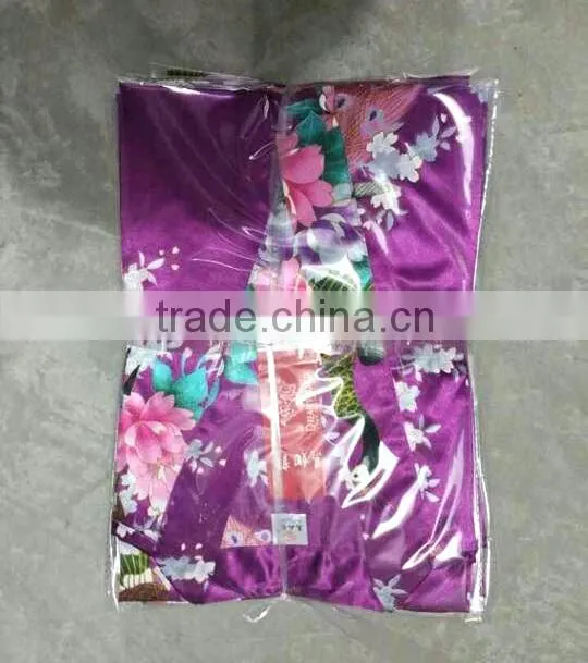 10 Colors Women Peacock Kimono Robe Silk Pajamas Girl Sleepwear Summer Yukata with Belt China Factory Direct Supply offer OEM