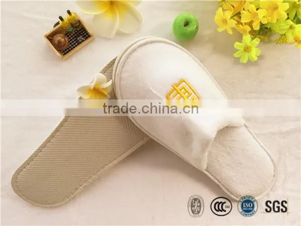 Star hotel senior cut pile bathroom slipper with gold embroidary logo