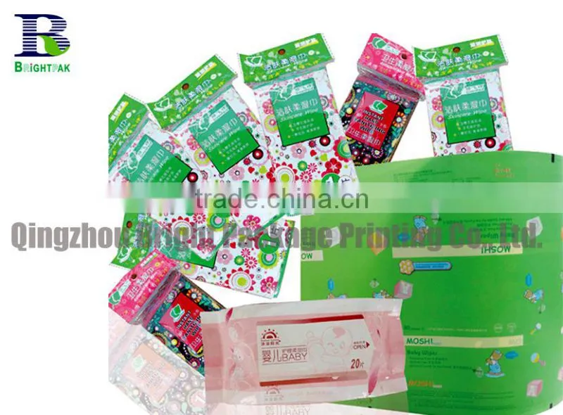 Laminating plastic film for wipes package, baby wipes Packaging film