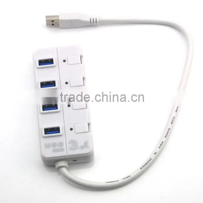 Super speed 5Gbps 3.0 version 4 port usb hub with led indicator