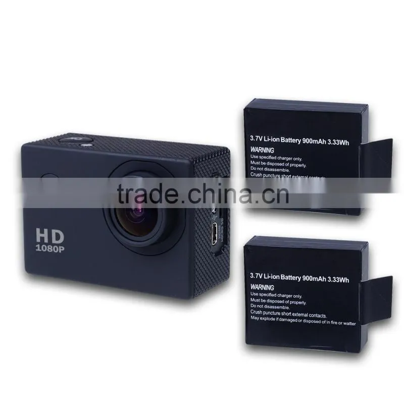SJ4000 1080P Action Helmet DV 12MP 30m Diving Waterproof 2xBattery Sports Camera