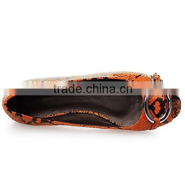 BUCKLED Classic Leather Wholesale woman peep-toe flat shoes 2015
