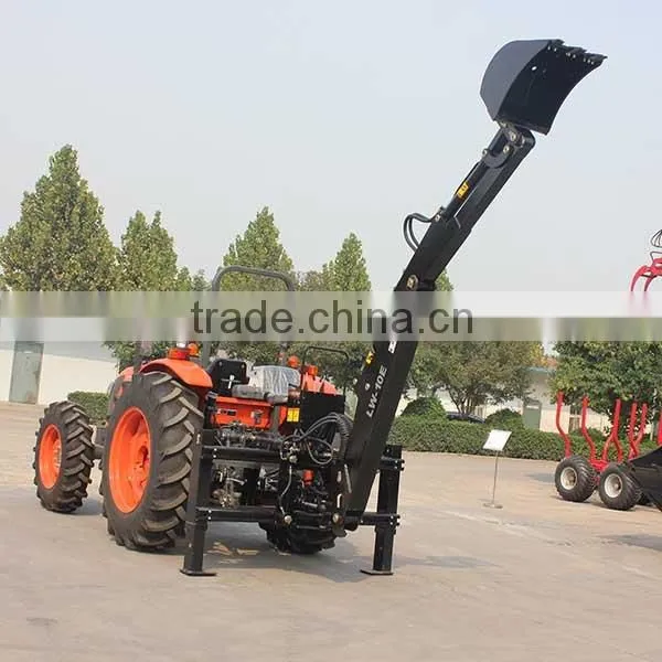 towable backhoe powered by agricultural tractor