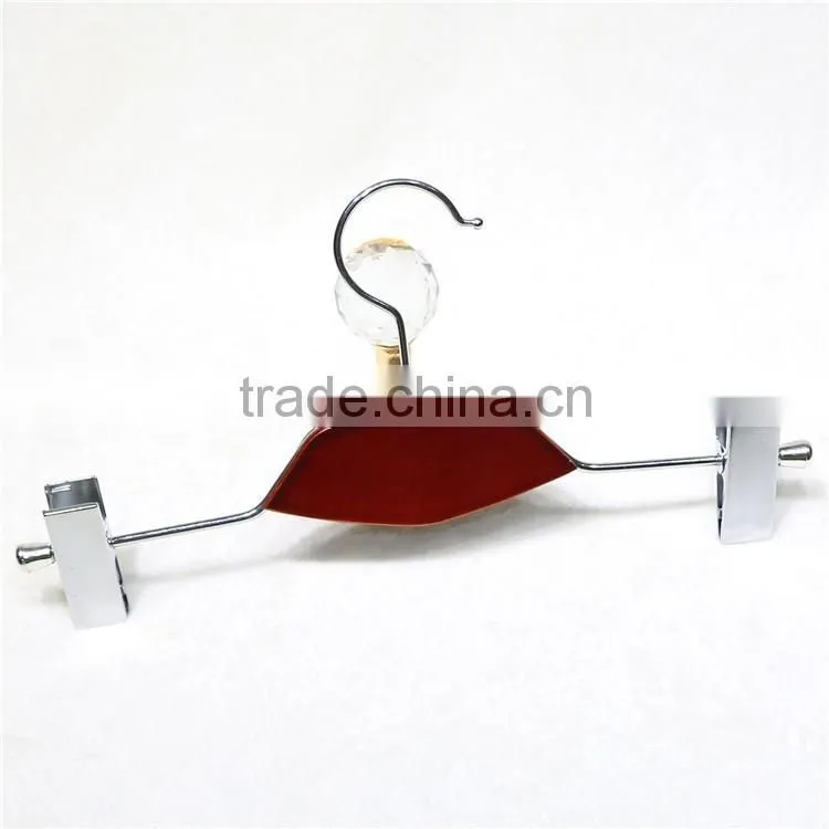New design children clothes metal pant hanger with clips