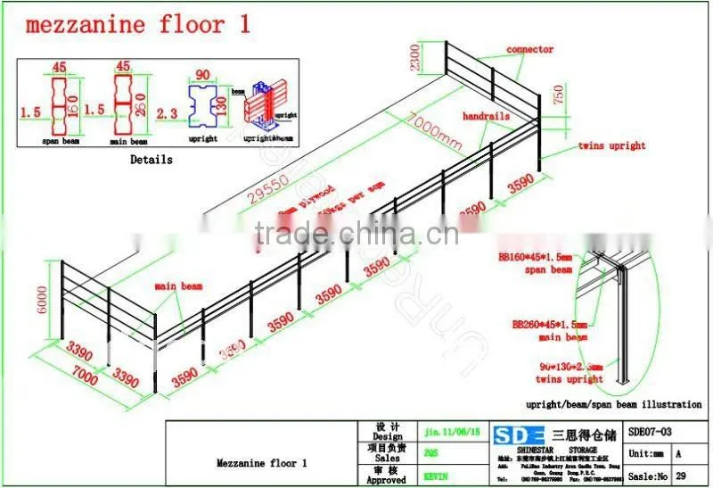 professional Mezzanine rack mezzanine shelf