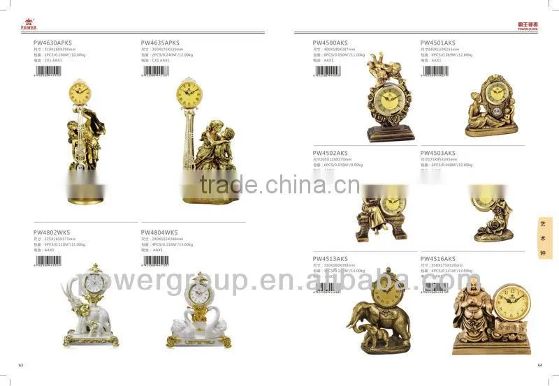 Pottery and Porcelain table clock Elephants and Goose with snow white color