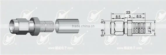 SMA Reverse Polarity male body with female pin crimp straight for 5D-FB LMR300 cable
