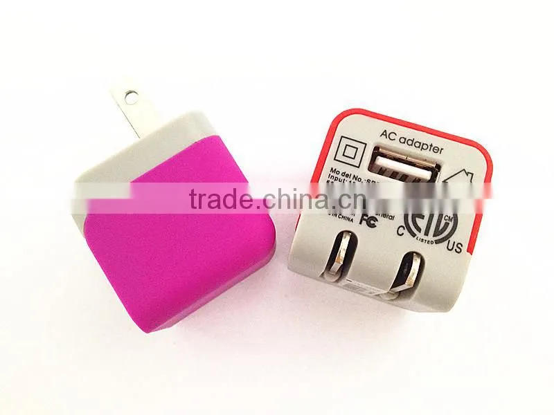For Samsung for iPhone universal home charger 5V 1A US folding plug travel wall charger with lead-free material