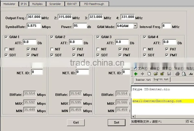 IP scrambler QAM modulator (TS IP/multicast gigabit in,4*DVB-C RF out)