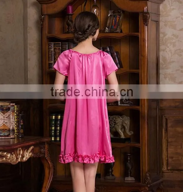 high quality luxury women 100% pure silk sleepwear china