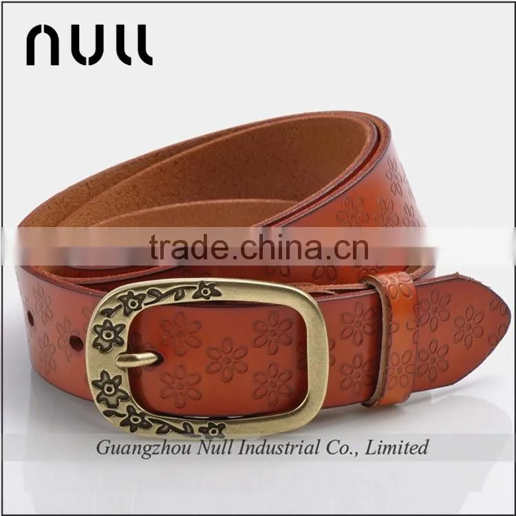 exquisite flower embossed new style wholesale genuine belt
