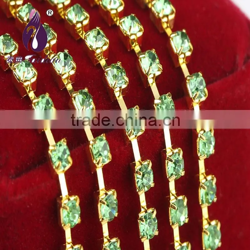 ss10 2.7-2.8mm silver Single row Rhinestone cup chain for Bags,Shoes,Garment Decoration