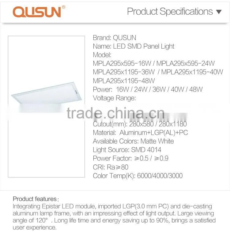 LED Panel Light 295x595 16W 24W CRI>80 oled light panel