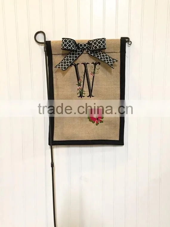 Factory selling garden flag blank burlap flags cheap garden flags