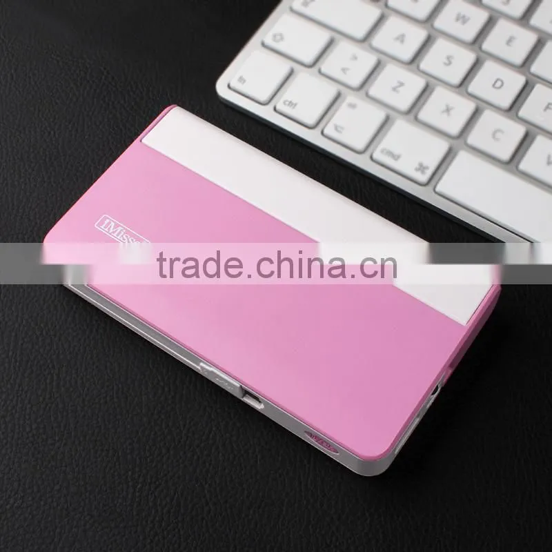 2016 New Long lasting high capacity portable rohs power bank for iPhone and Samsung mobile phones