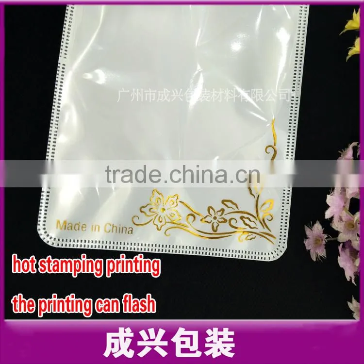 white plastic bag withzipper of the hot stamping printing for iphone6 plus back cover