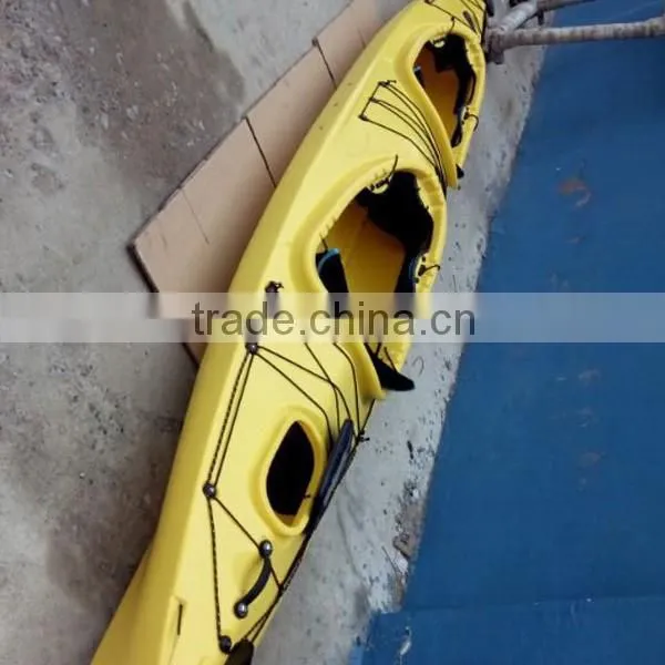 2015 Popular New Multicolour Double Plastic Sea Kayak with paddles